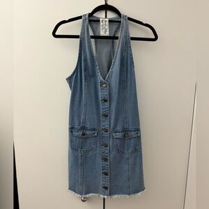 Button-Front Denim Dress